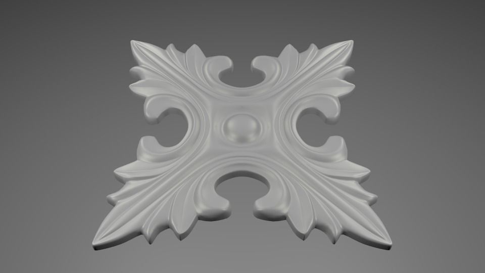Rosasse or rosette ornement HD Model for CNC or Printer RefR105 3D print model_12