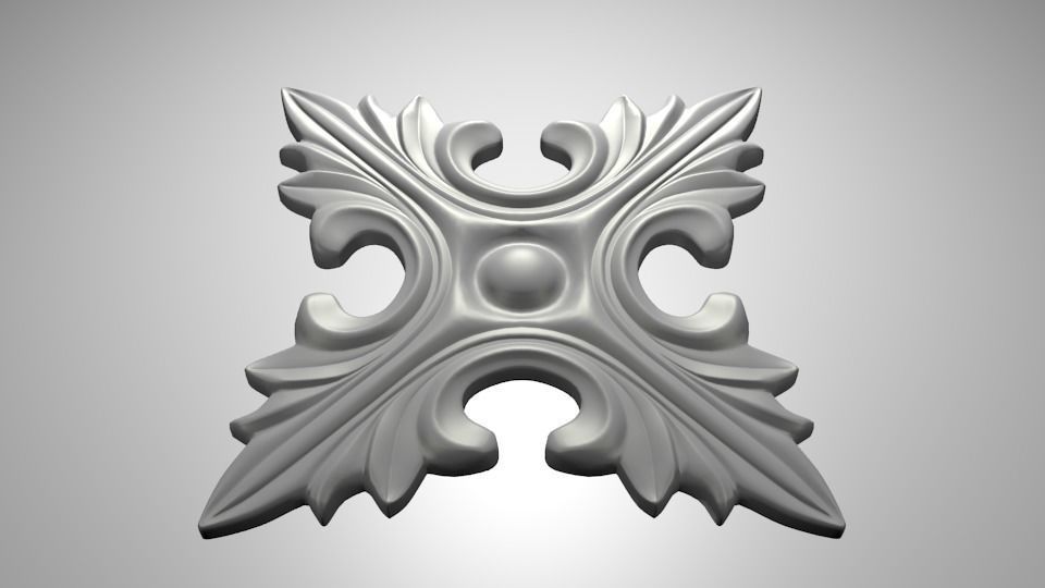 Rosasse or rosette ornement HD Model for CNC or Printer RefR105 3D print model_8
