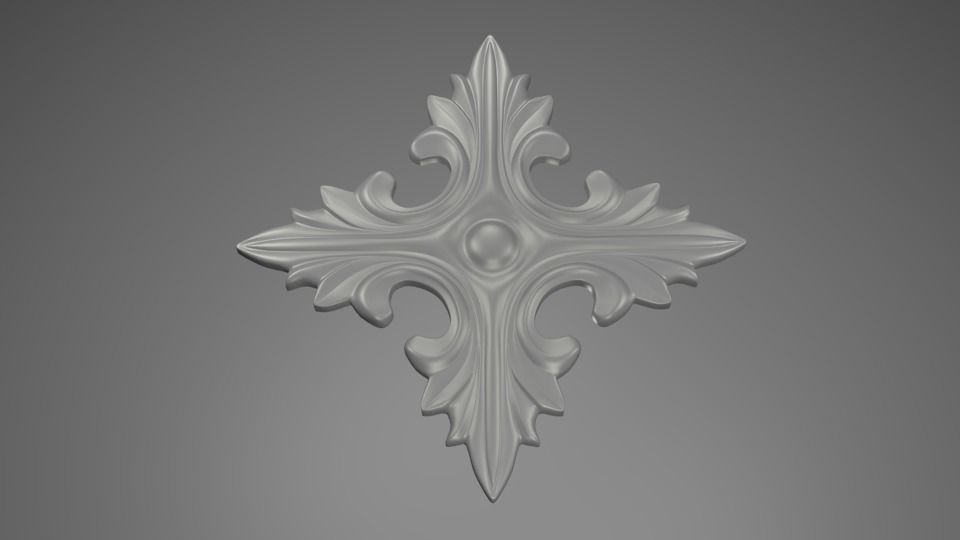 Rosasse or rosette ornement HD Model for CNC or Printer RefR105 3D print model_15