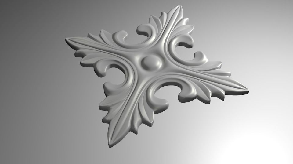 Rosasse or rosette ornement HD Model for CNC or Printer RefR105 3D print model_10