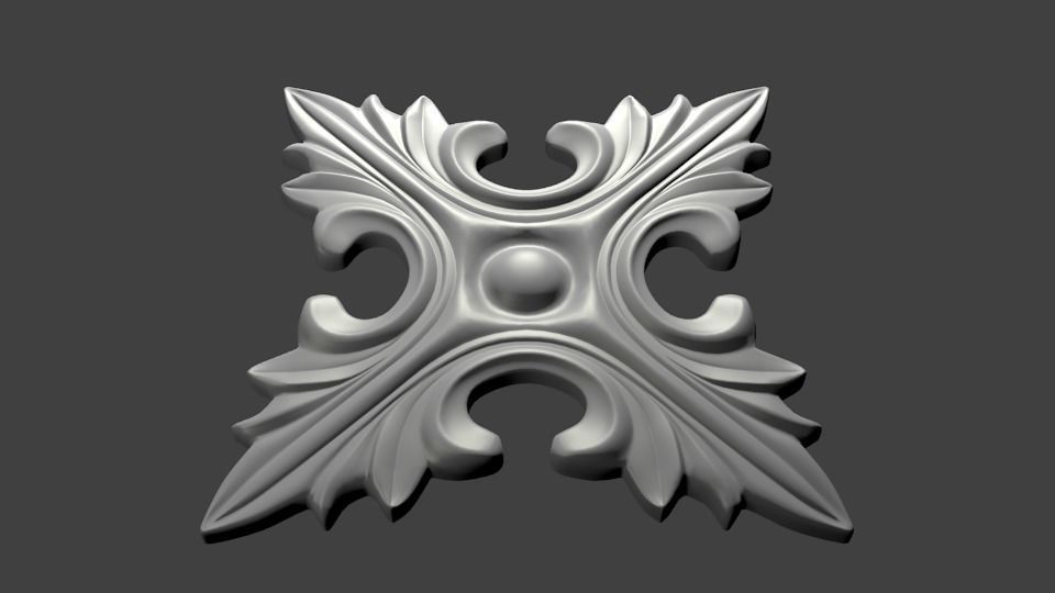 Rosasse or rosette ornement HD Model for CNC or Printer RefR105 3D print model_9