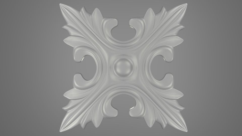 Rosasse or rosette ornement HD Model for CNC or Printer RefR105 3D print model_11