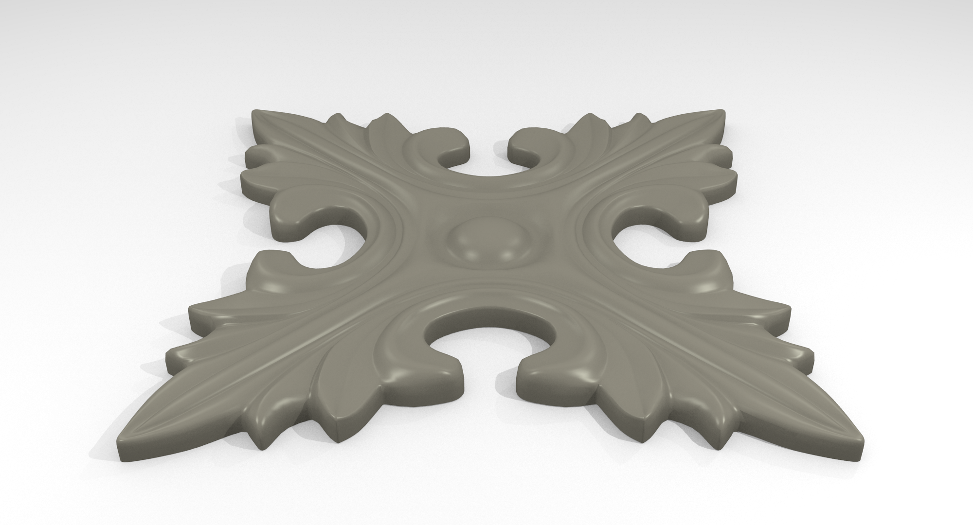 Rosasse or rosette ornement HD Model for CNC or Printer RefR105 3D print model_3