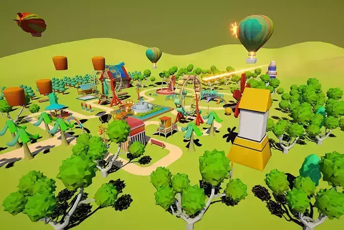Amusement Park Environment Pack 3D model