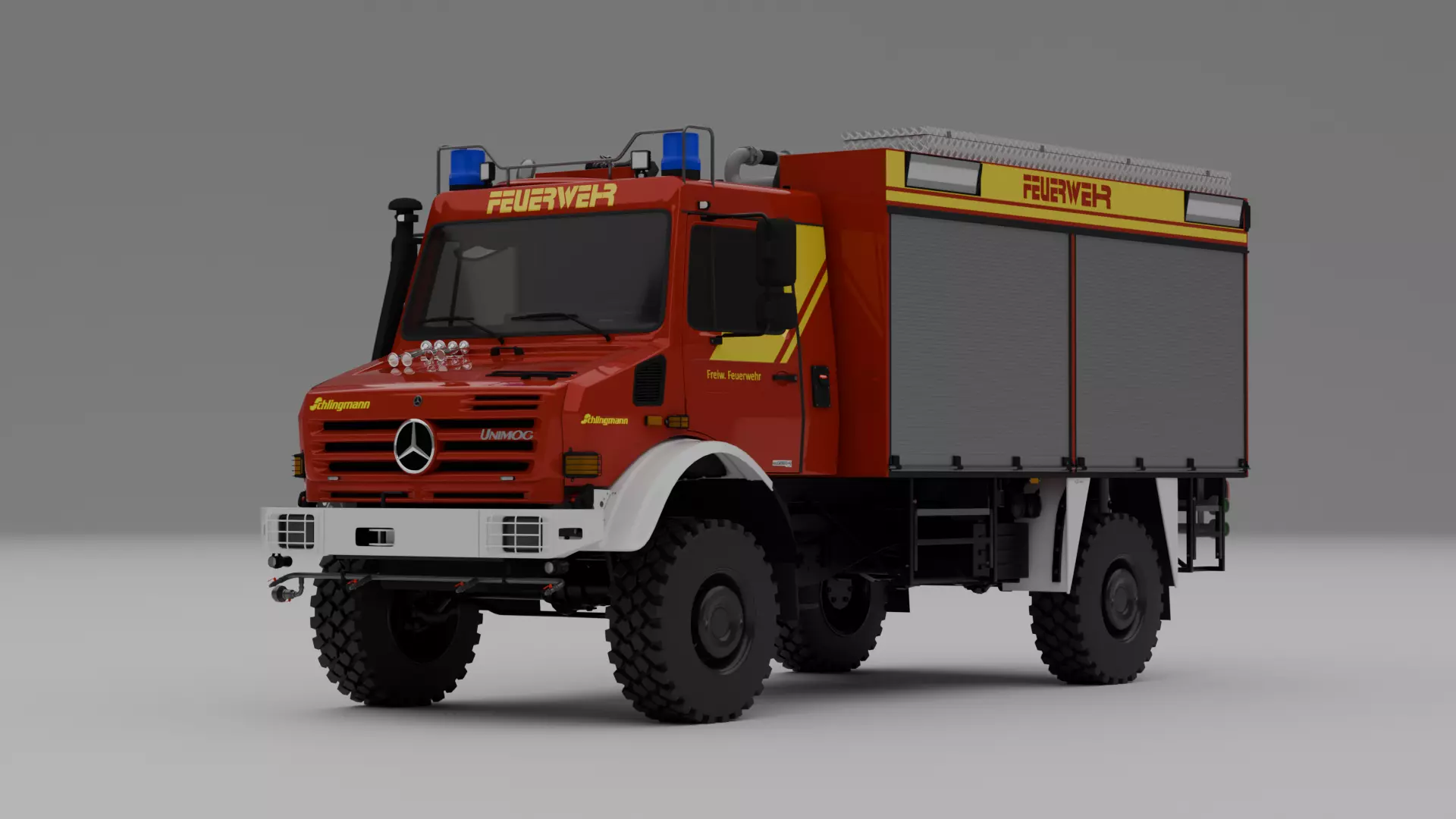Unimog U5000 Schlingmann TLF3000 3D model