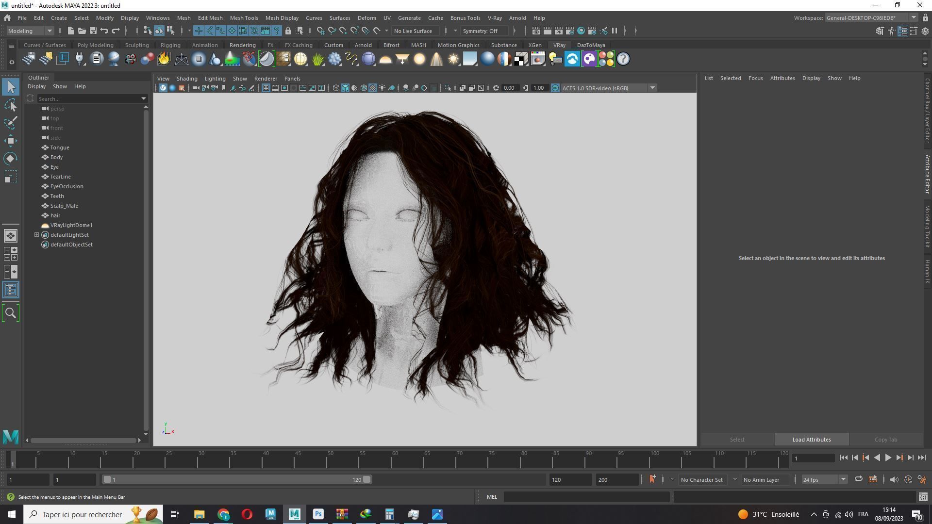 Realistic Female Curly Hair Low-poly 3D model_16