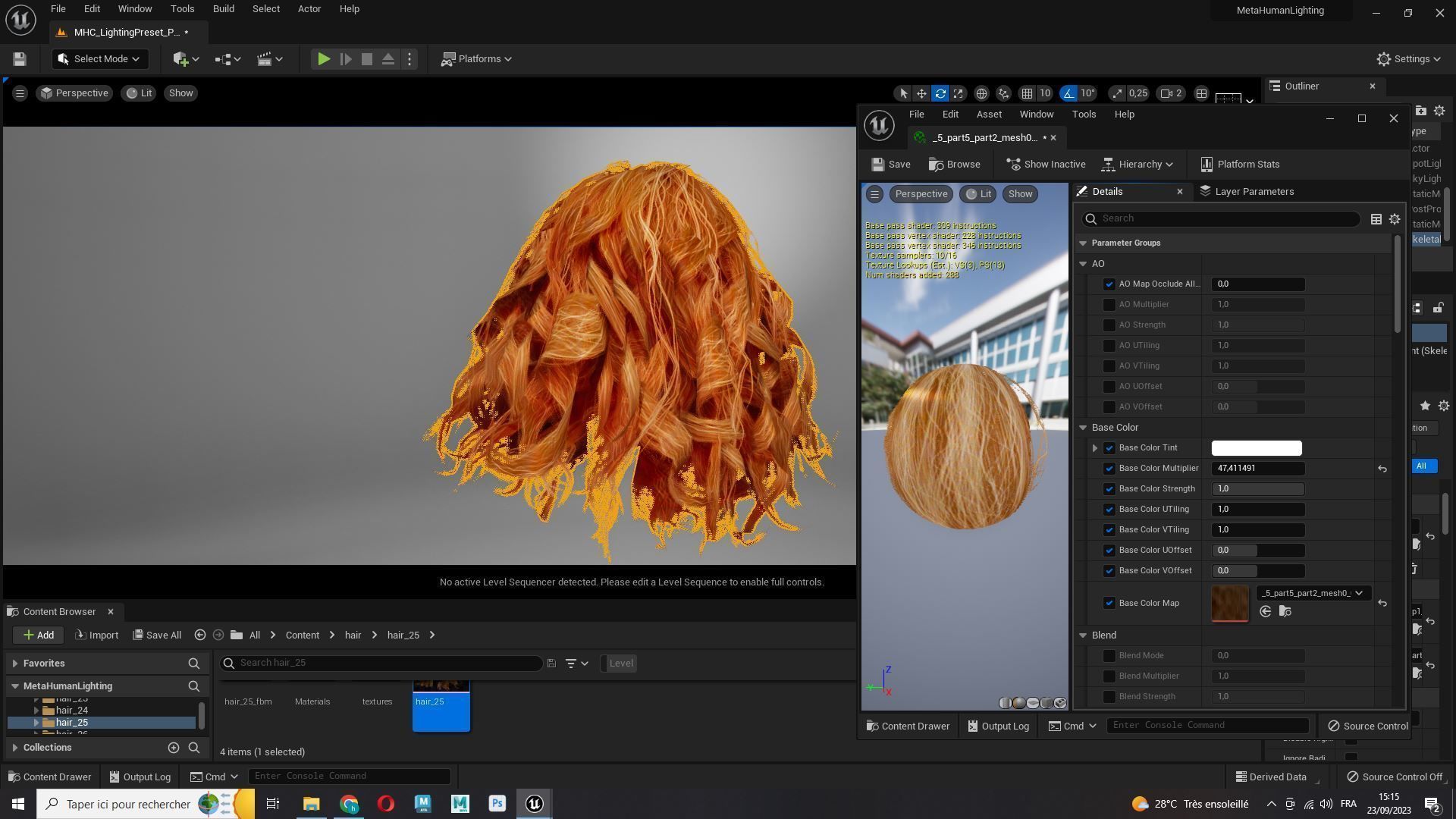 Realistic Female Curly Hair Low-poly 3D model_23