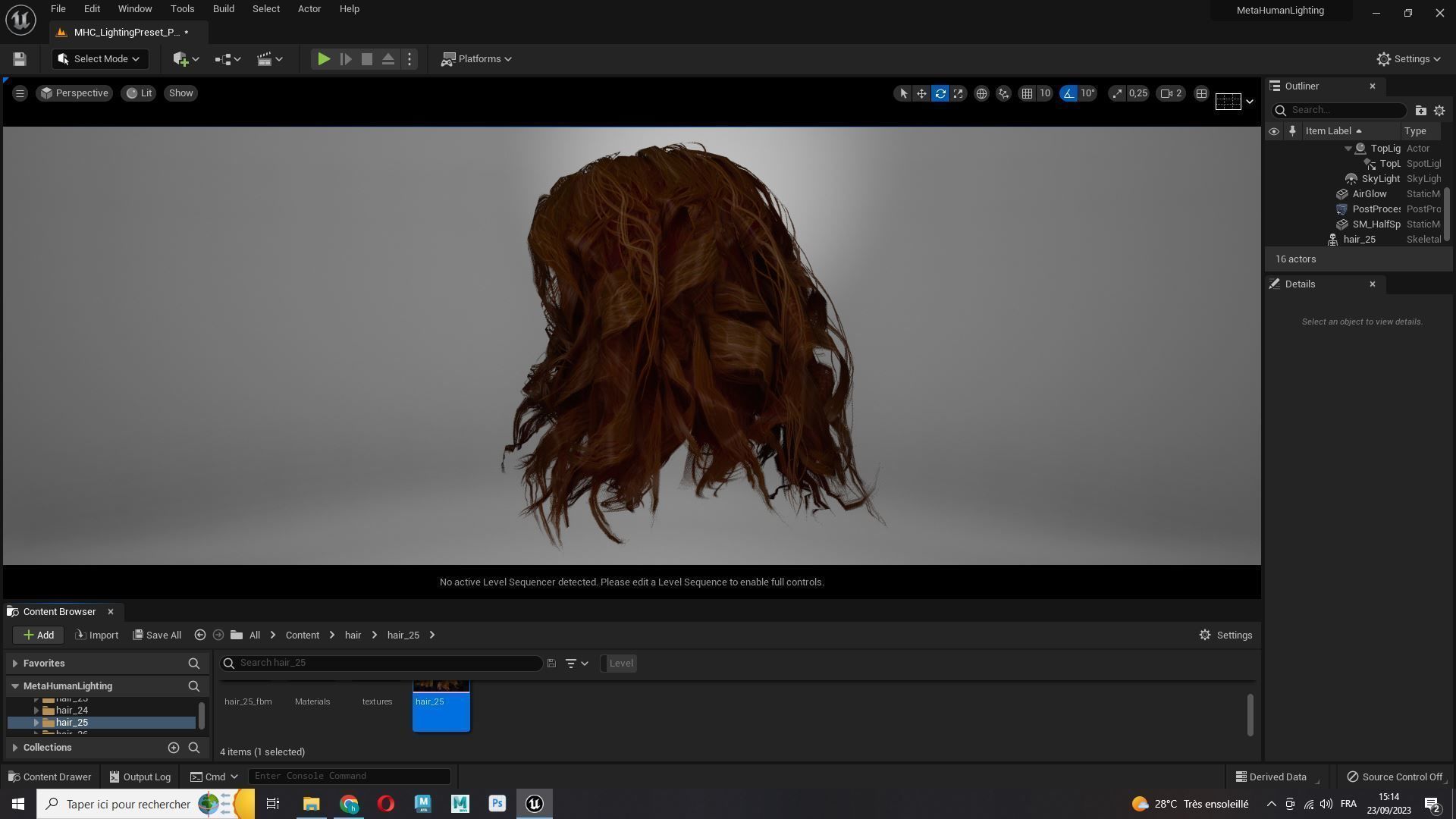 Realistic Female Curly Hair Low-poly 3D model_22