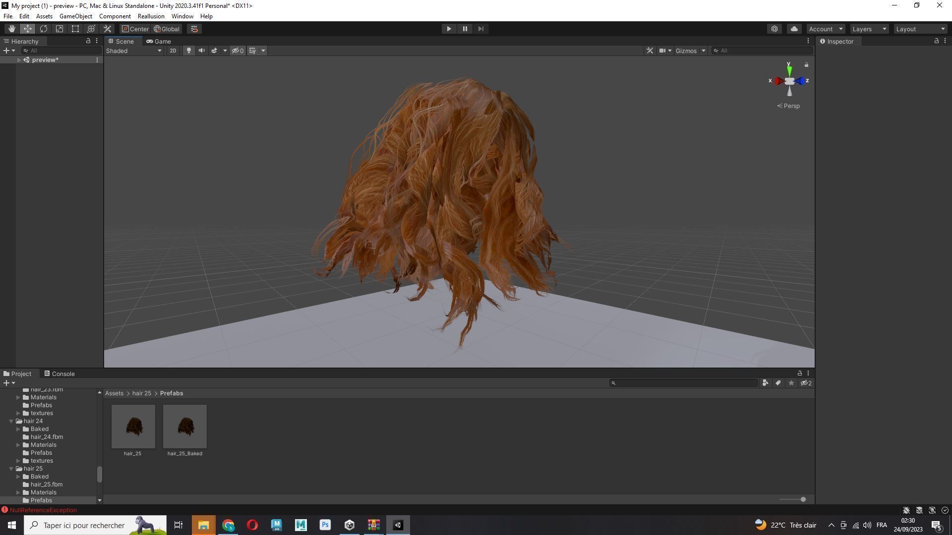 Realistic Female Curly Hair Low-poly 3D model_24