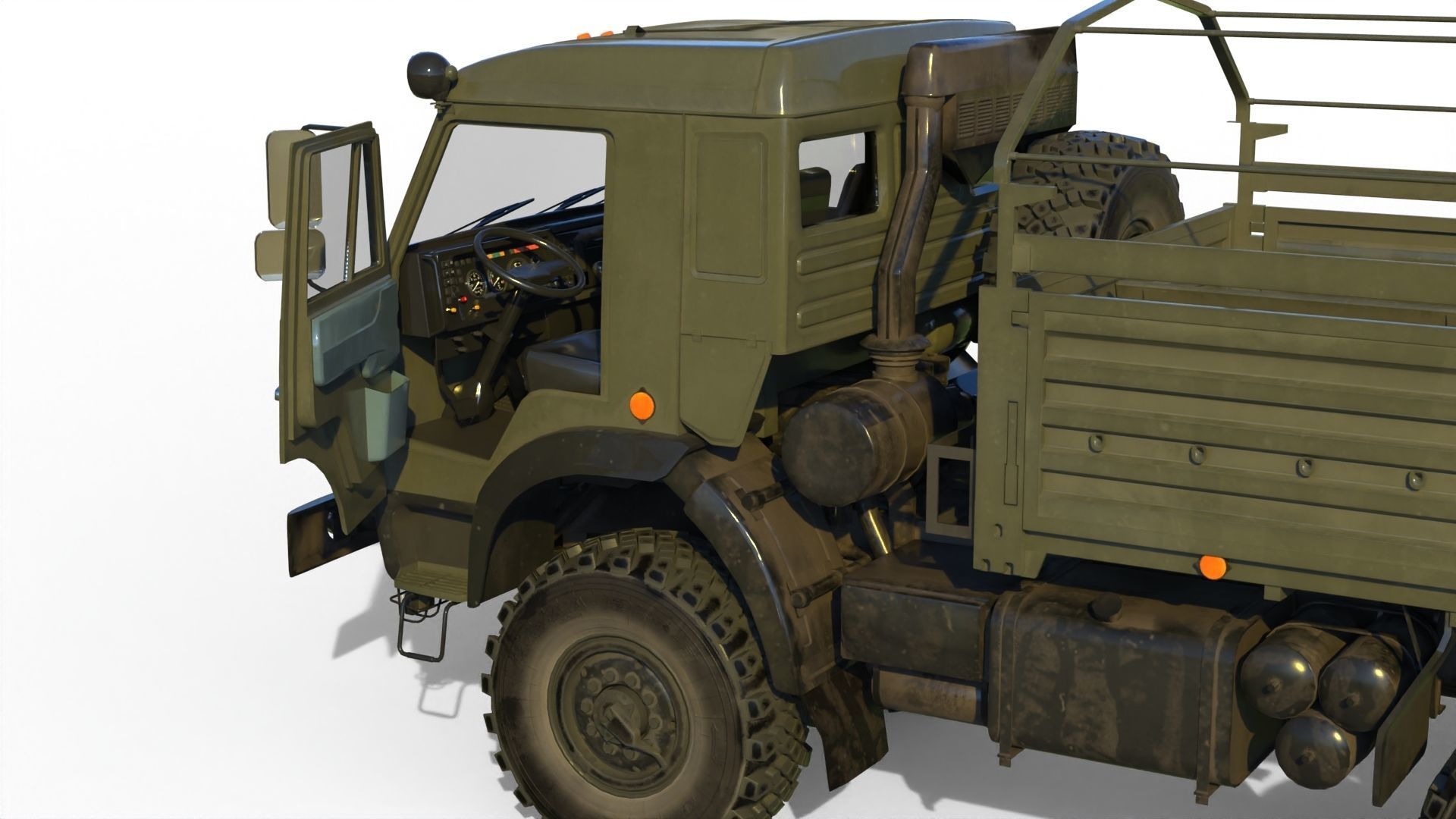 Kamaz 5350 General utility truck 3D model_7