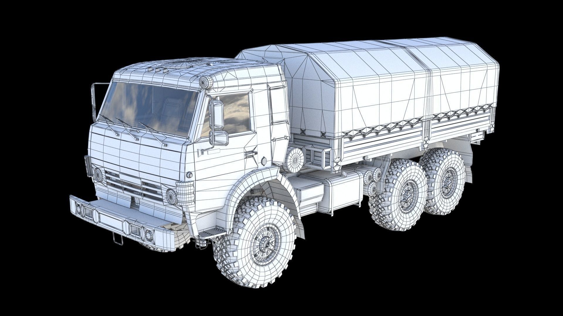 Kamaz 5350 General utility truck 3D model_26