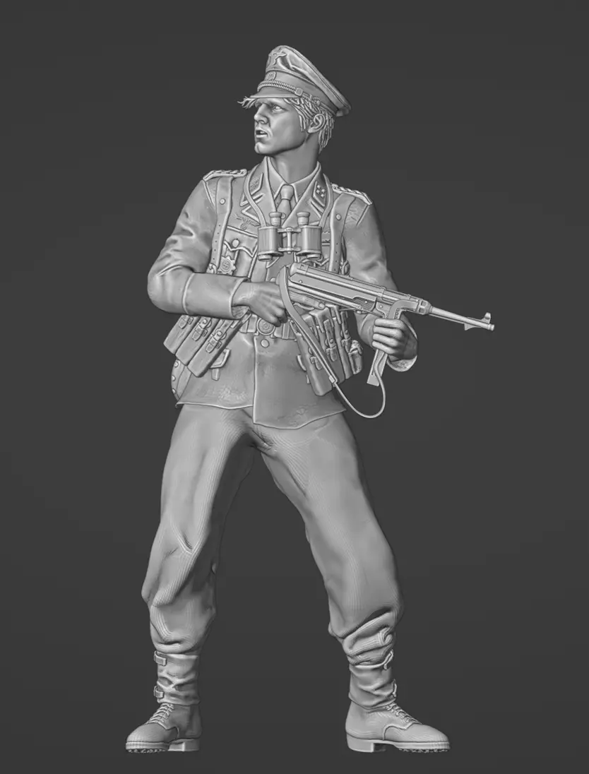 ww2 ger  Obersturmbannfuehrer with hat 1-35  3D print model_0