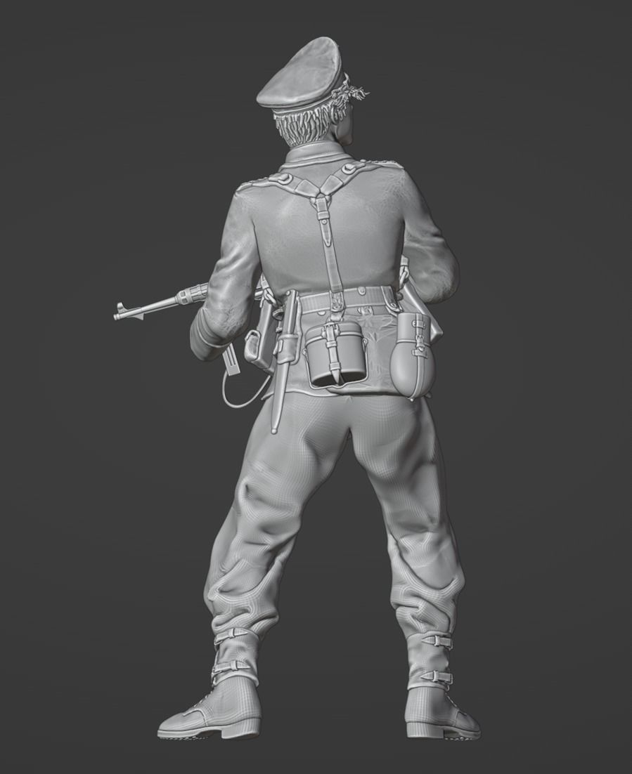 ww2 ger  Obersturmbannfuehrer with hat 1-35  3D print model_3