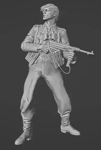 ww2 ger  Obersturmbannfuehrer without a hat 1-35 