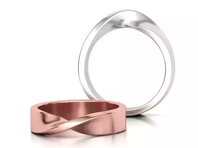 Mobius Wedding Band  5mm wide Infinity Love Ring  4-11US 3D print model