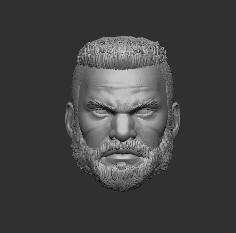 Barret Final Fantasy - Headsculpt for Action Figures 3D print model_0