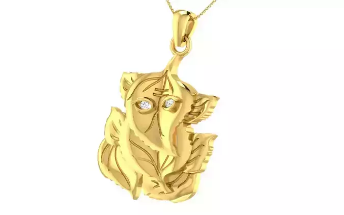 light weight yellow gold  diamond pendent -ZA PN 4228