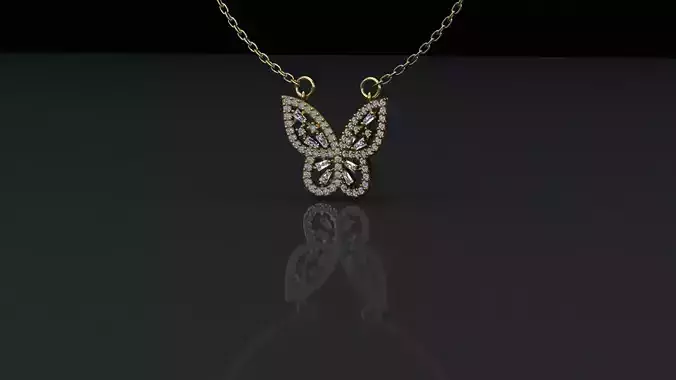 Diamond Butterfly pendant