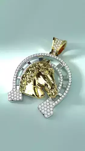 Horse and Horseshoe pendant