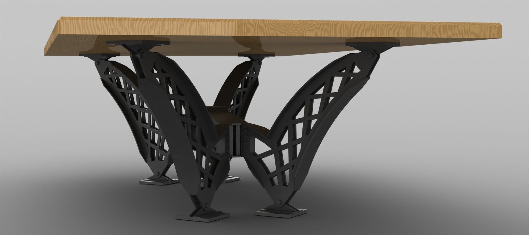 Table retro look 3D model_2