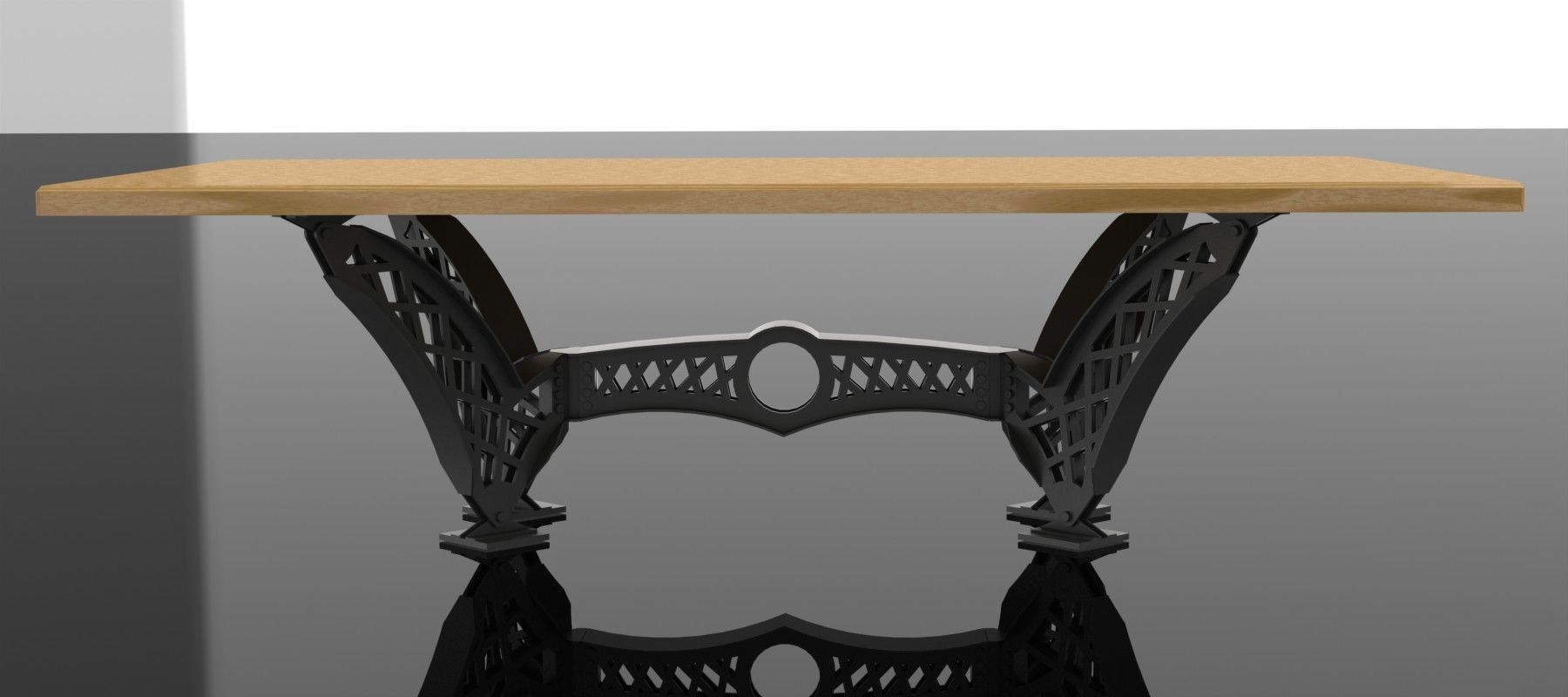 Table retro look 3D model_1
