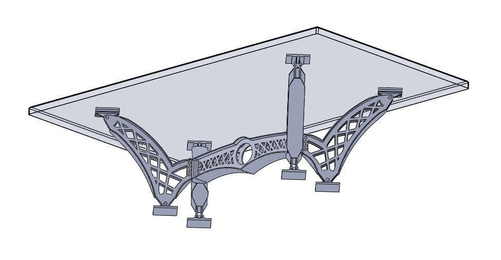 Table retro look 3D model_4