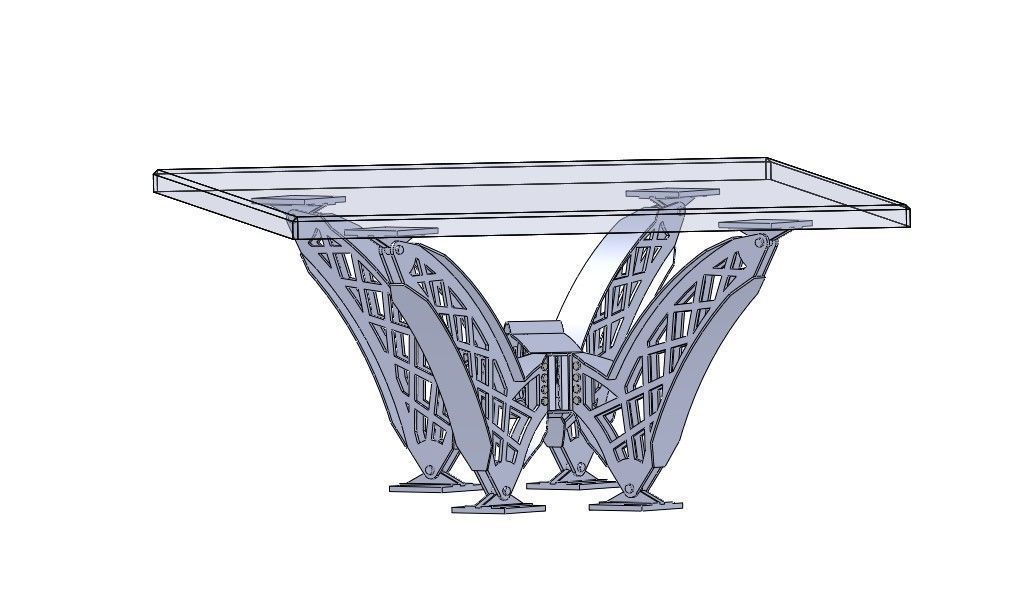 Table retro look 3D model_3