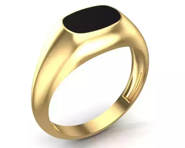 Black Enamel Men Ring