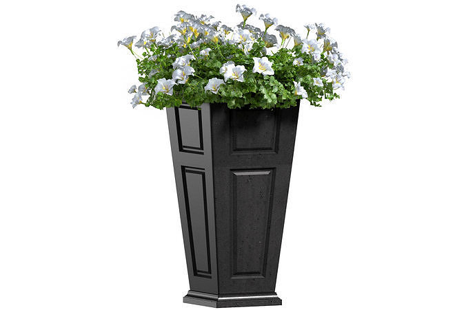 Modern Art Deco Petunia Flower Bed in Pot Plants Porch Balcony  3D model