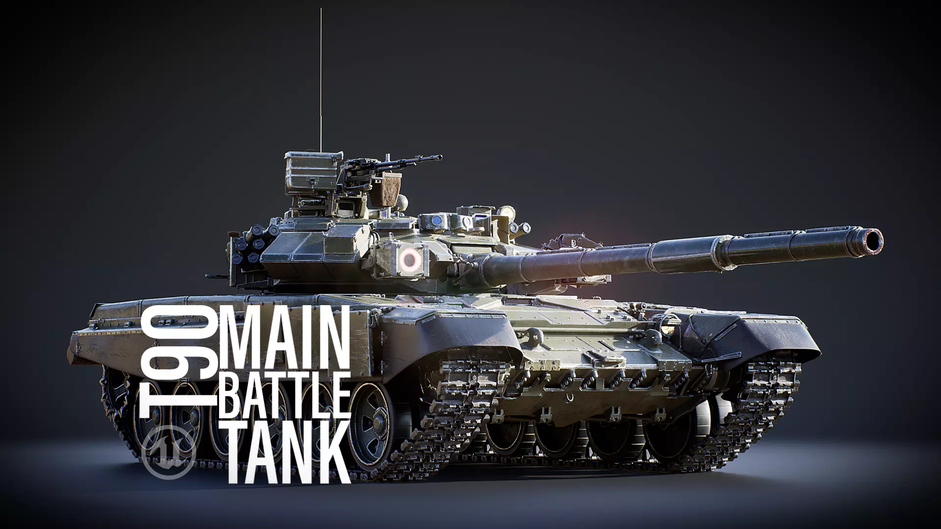 T90 MBT Undrivible Low-poly 3D model_0