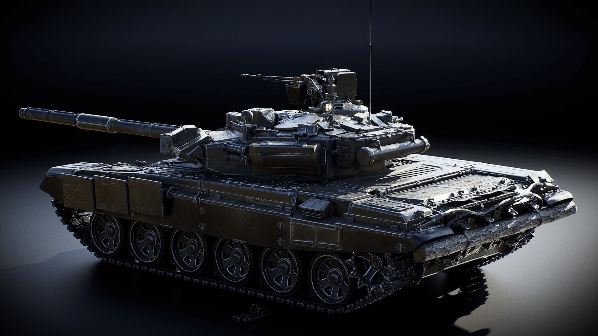 T90 MBT Undrivible Low-poly 3D model_6