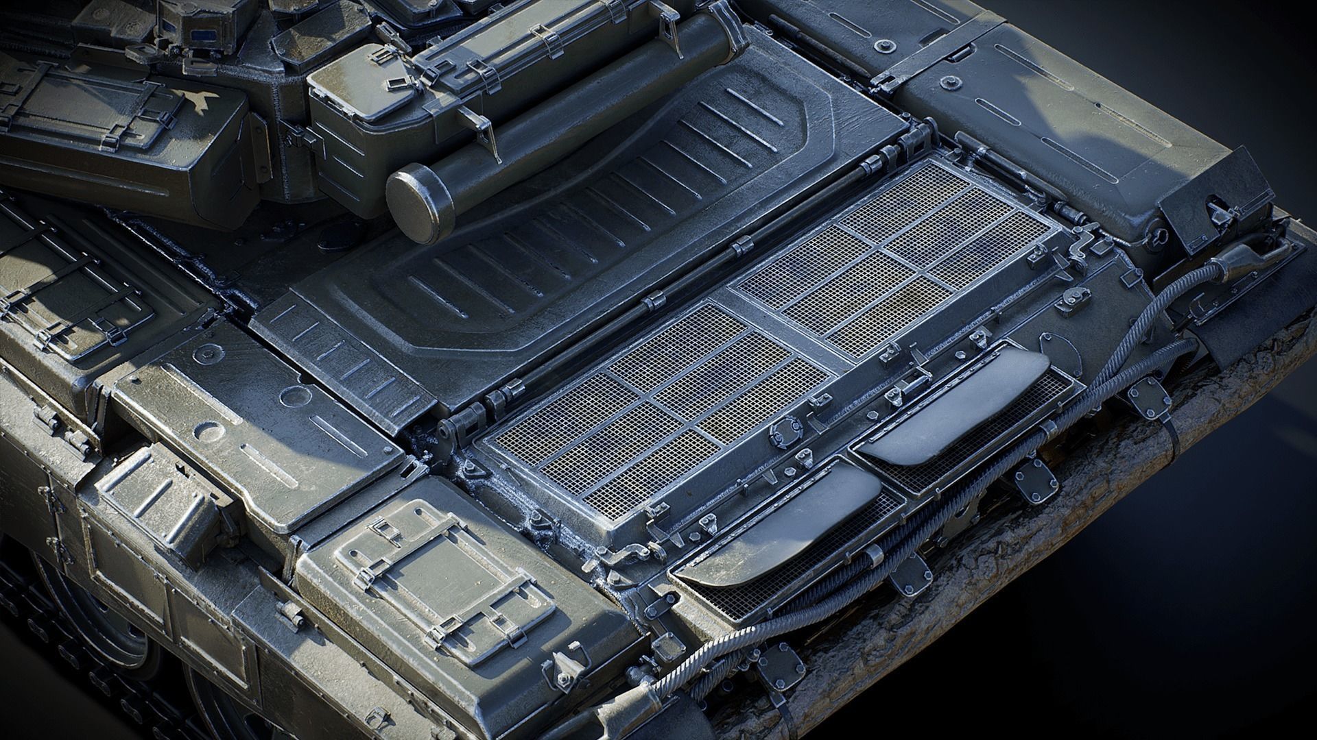T90 MBT Undrivible Low-poly 3D model_9