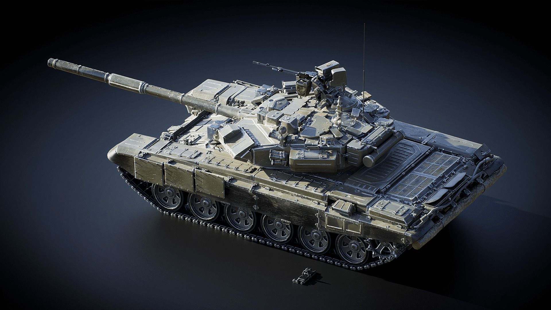 T90 MBT Undrivible Low-poly 3D model_7