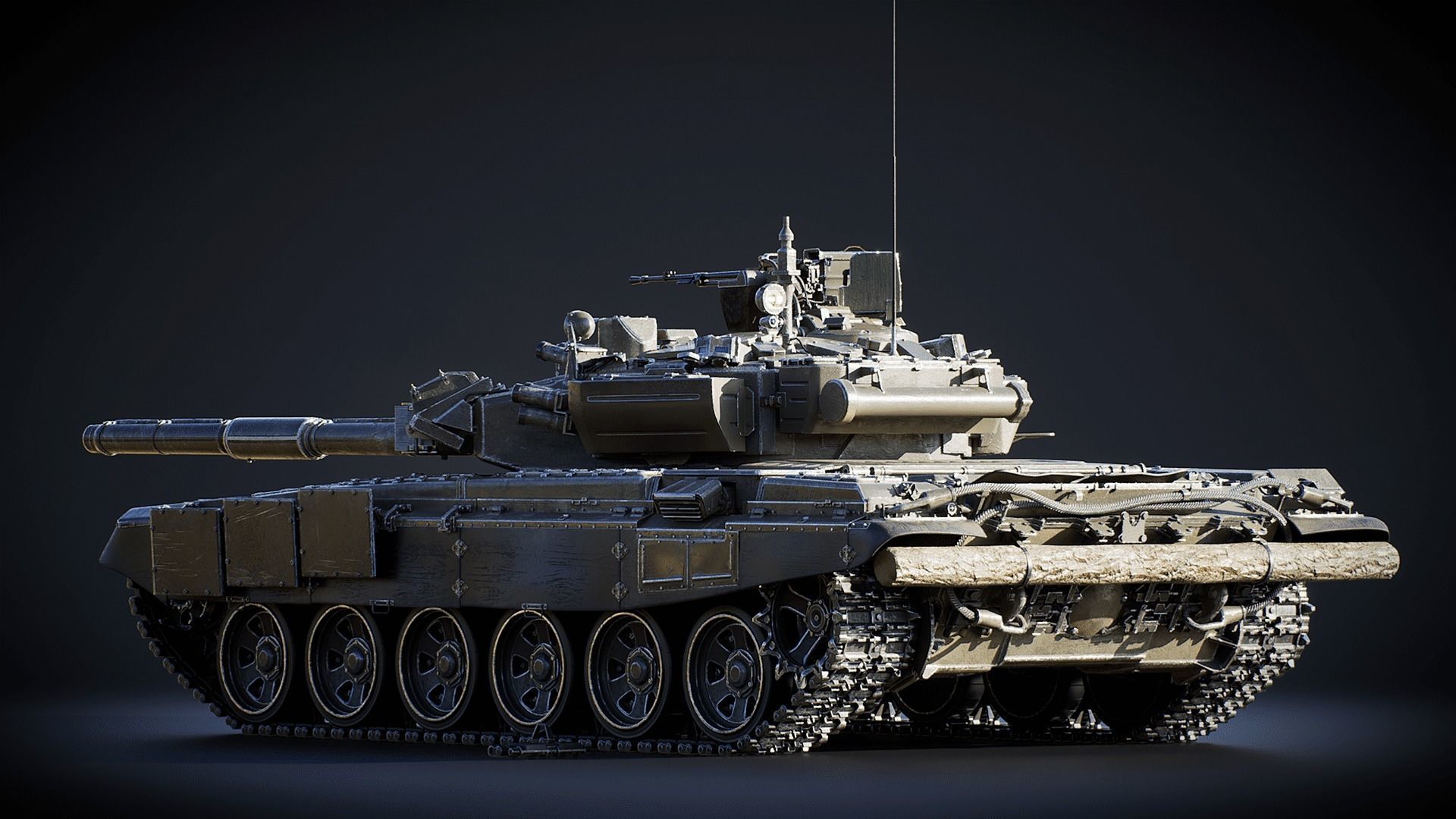 T90 MBT Undrivible Low-poly 3D model_4