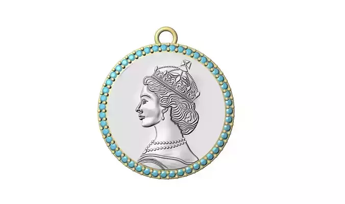 Queen Sculpture Coin Pendant Design File