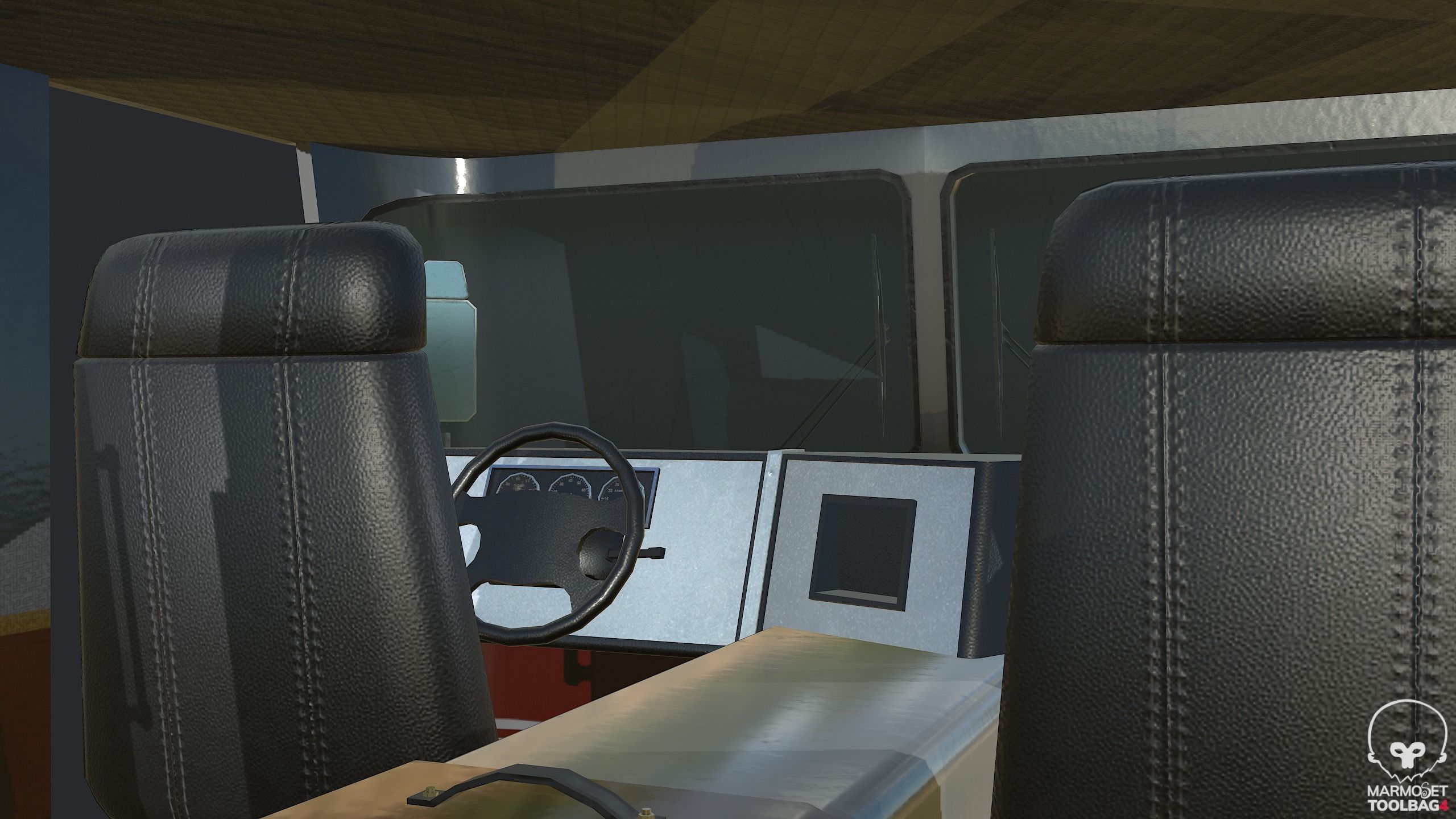 Pbr Fire Truck - Fire Engine Low-poly 3D model_12