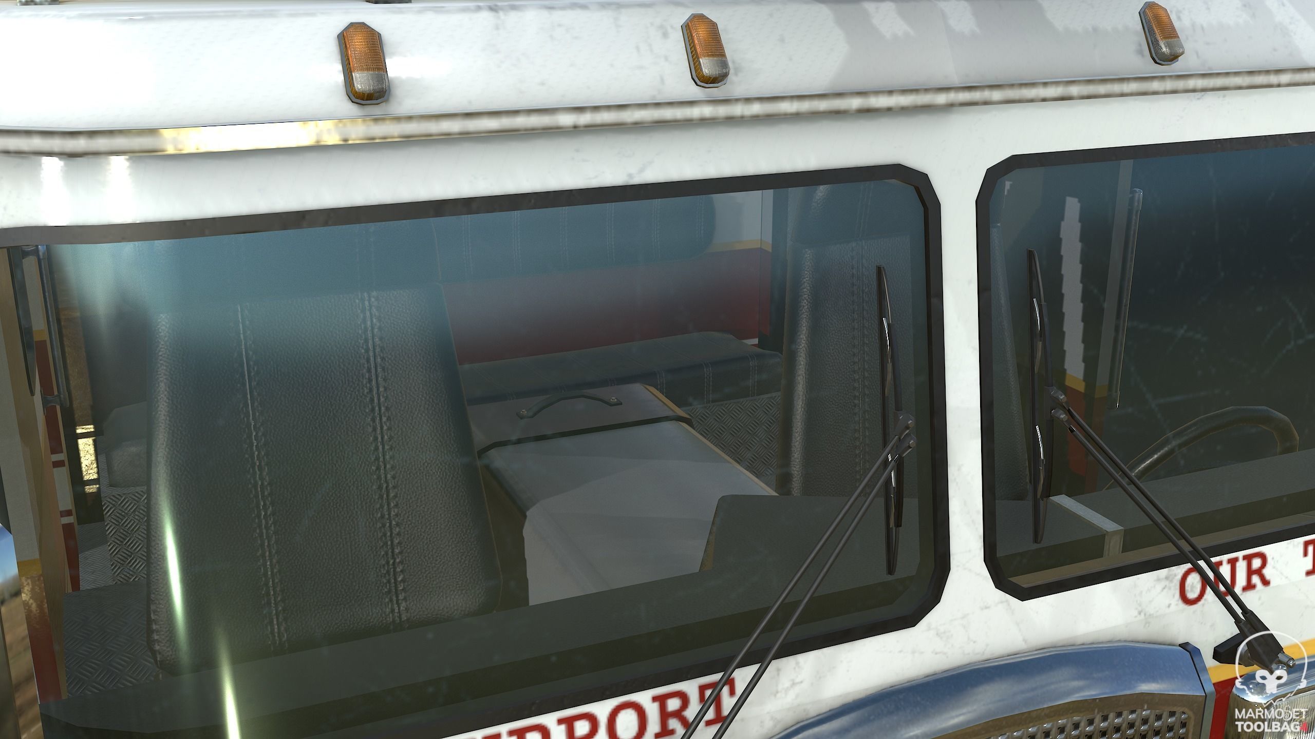 Pbr Fire Truck - Fire Engine Low-poly 3D model_13