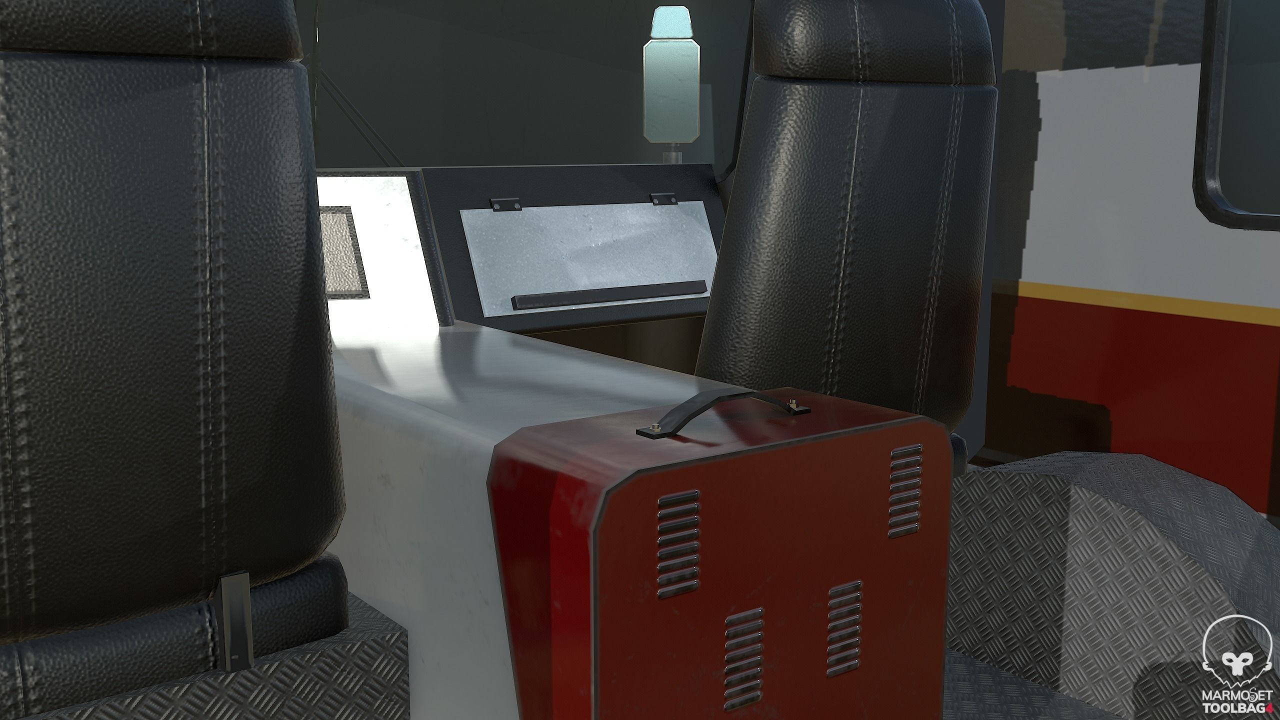 Pbr Fire Truck - Fire Engine Low-poly 3D model_16