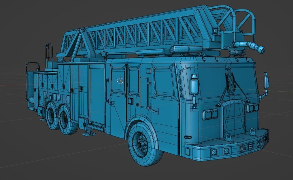 Pbr Fire Truck - Fire Engine Low-poly 3D model_18
