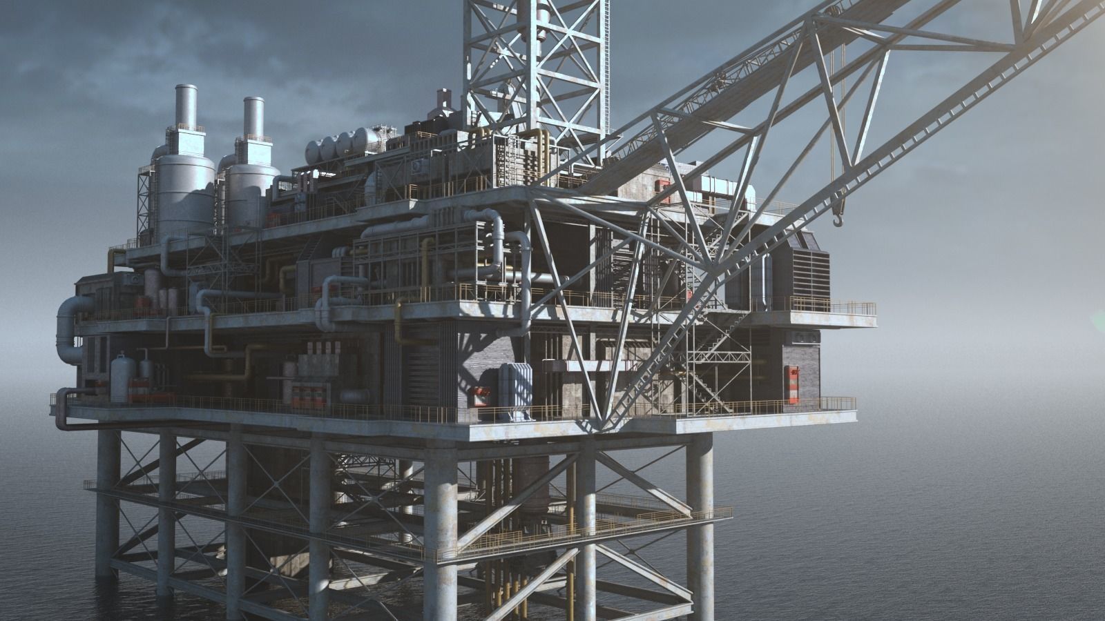 oil platform 3D model_3