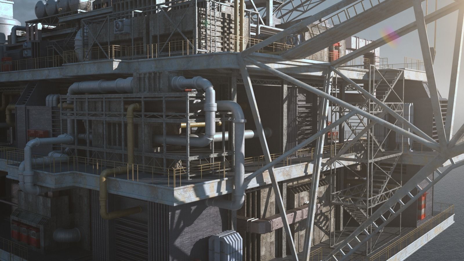 oil platform 3D model_2