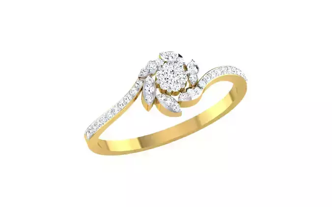 Light Weight Gold Diamond Rings-EZ R-5