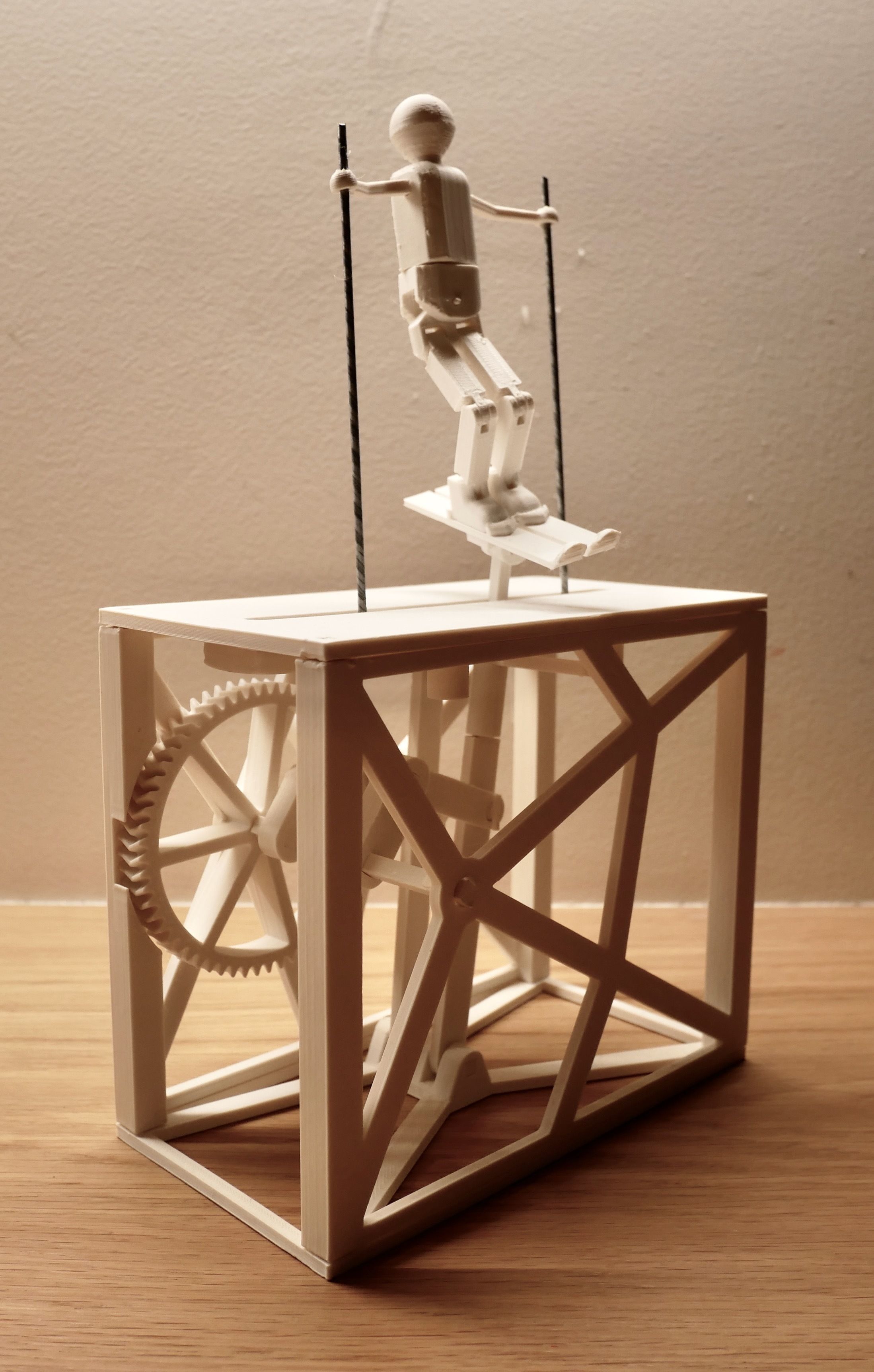 Santa Claus who skis or Automaton that skis 3D print model_5