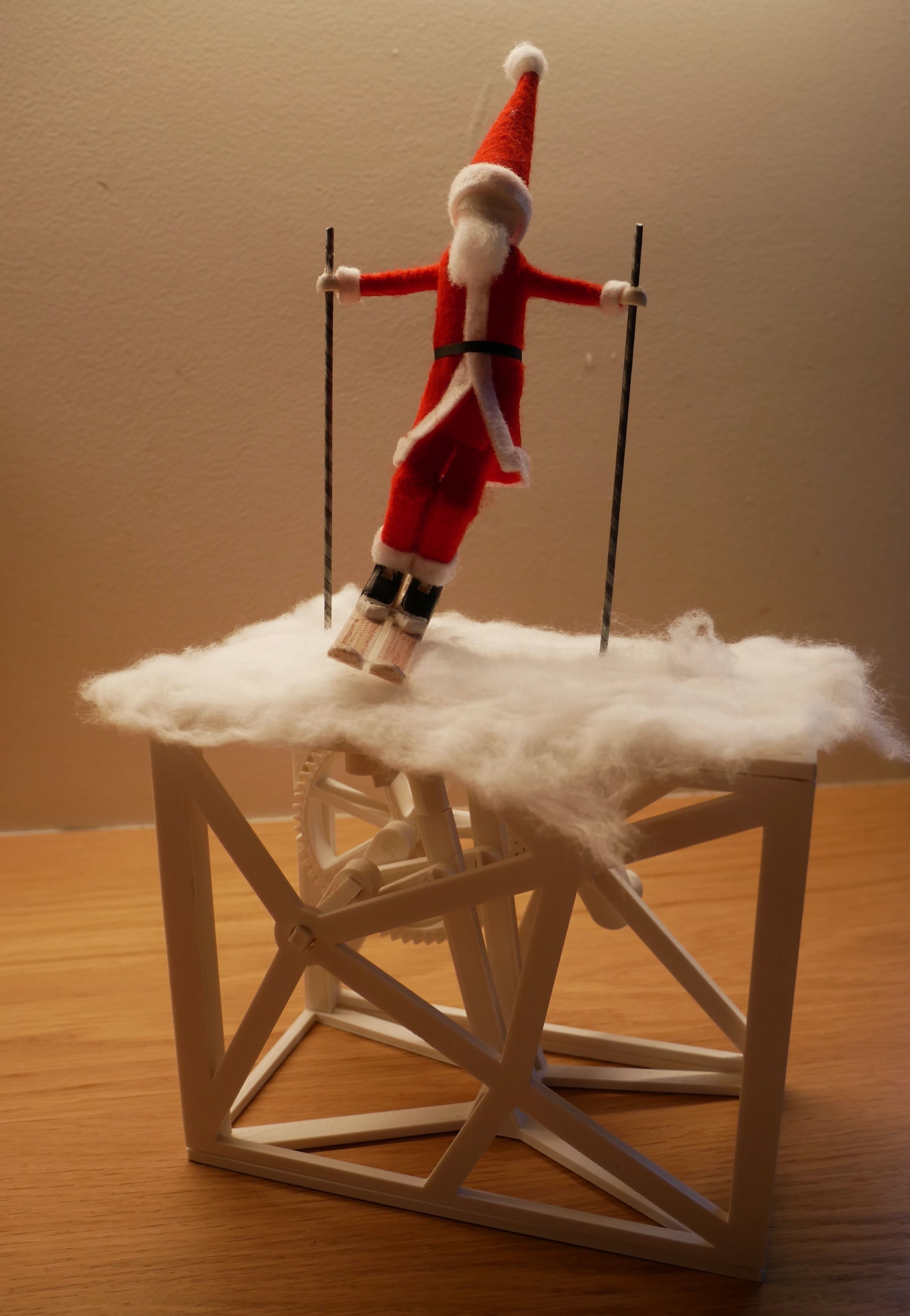 Santa Claus who skis or Automaton that skis 3D print model_3