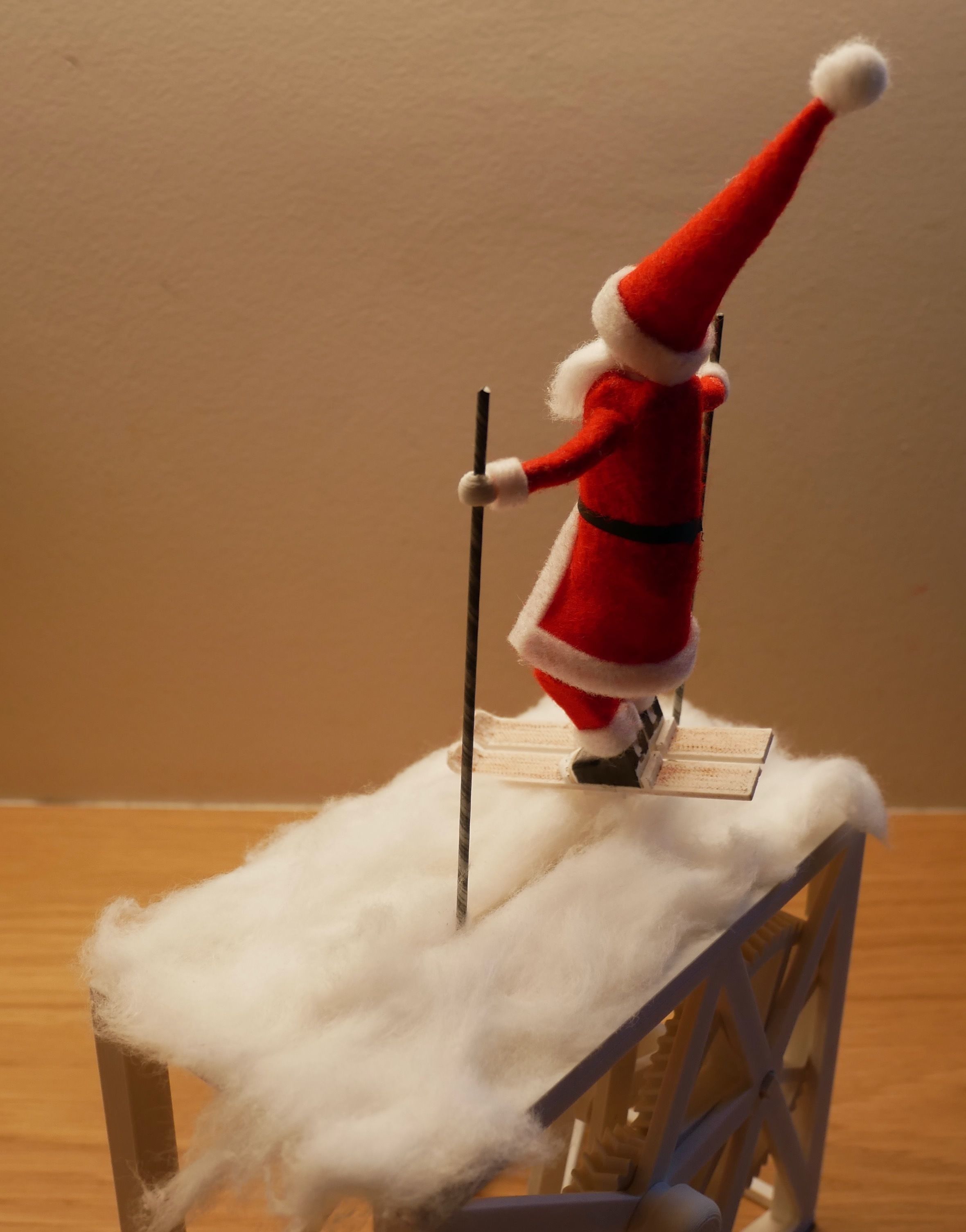 Santa Claus who skis or Automaton that skis 3D print model_4