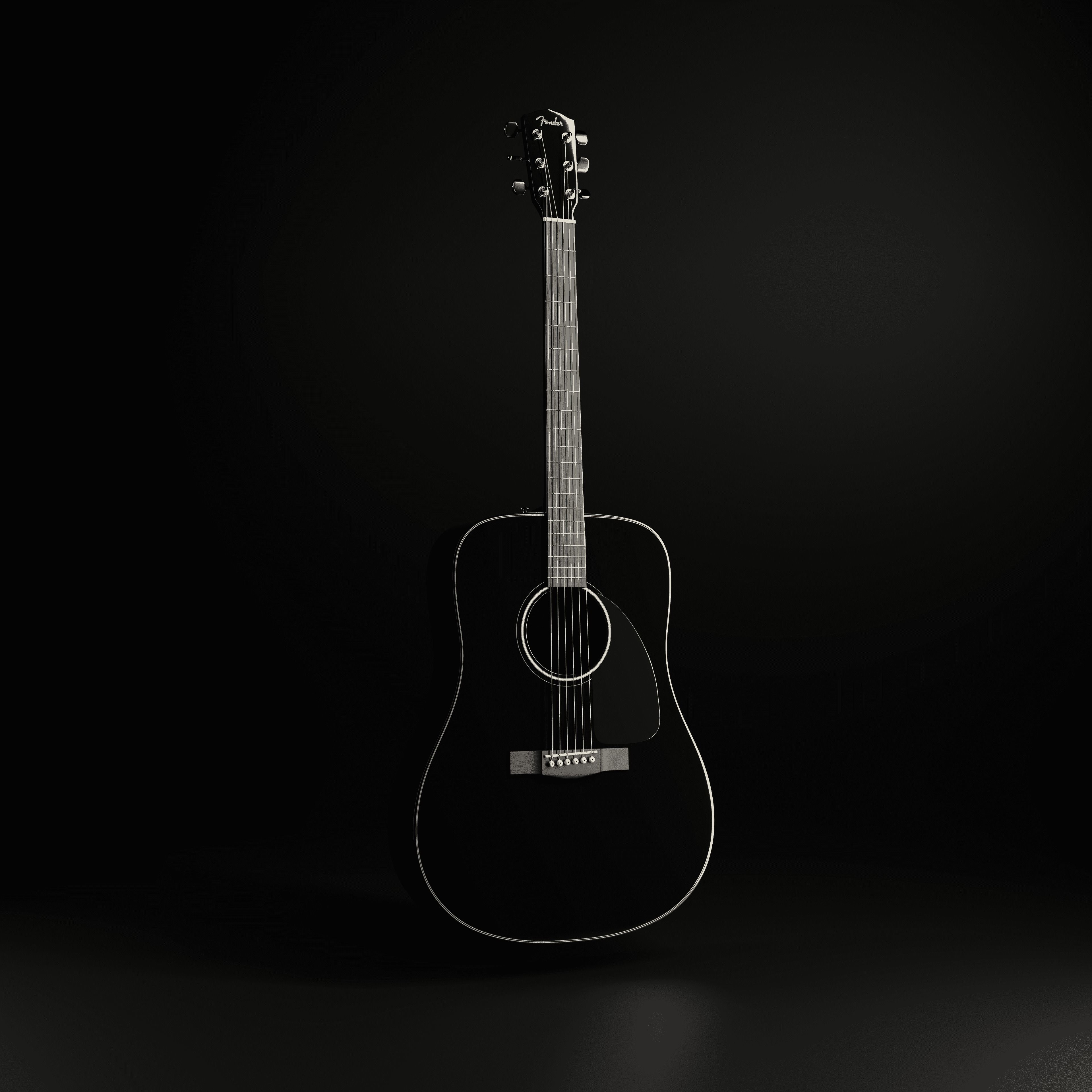 Fender CD-60 high detail 3D model_6