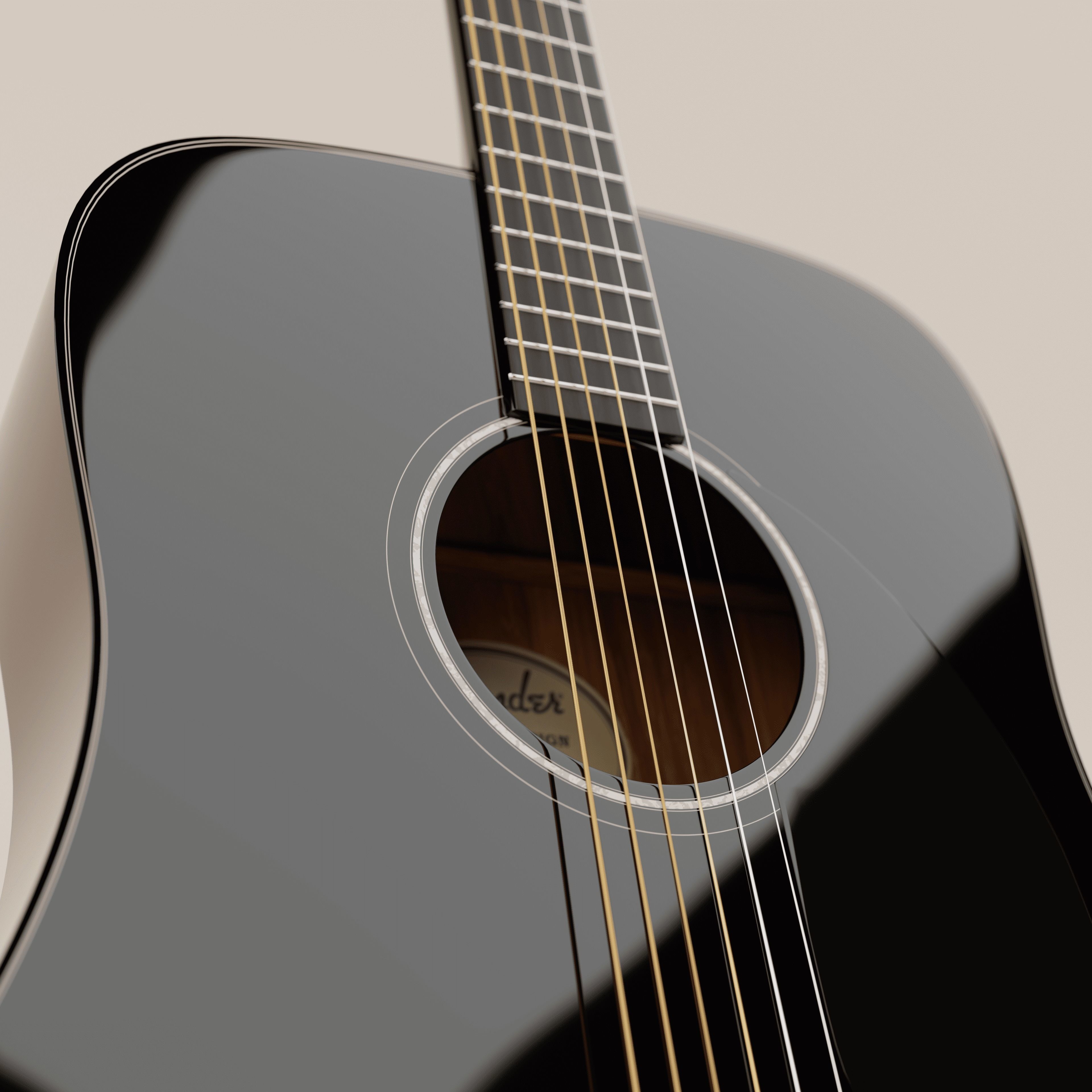 Fender CD-60 high detail 3D model_4