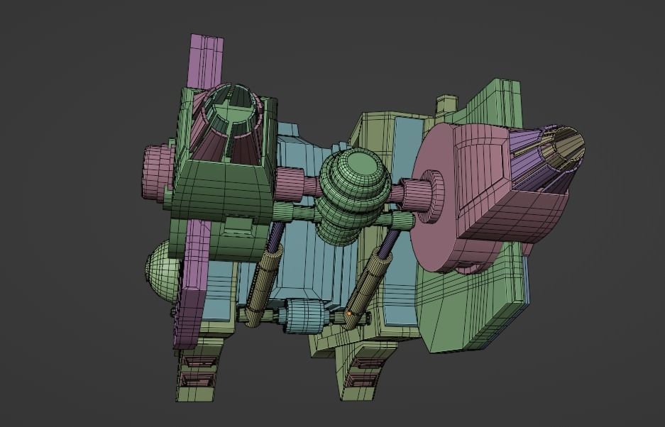 War Spaceship Low-poly 3D model_20