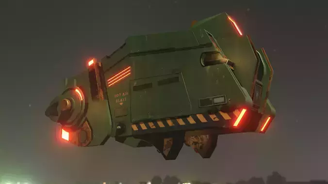 War Spaceship Low-poly 3D model