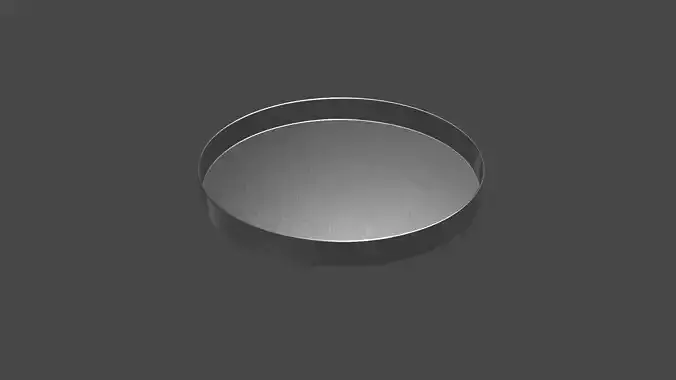 round tray silver Low-poly 3D model
